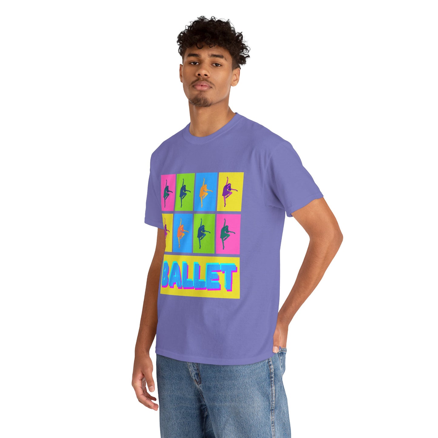 "Ballet" Pop Art Inspired Dance Graphic Unisex Heavy Cotton Tee – Artistic Ballet Dancer T-Shirt for Dance Lovers