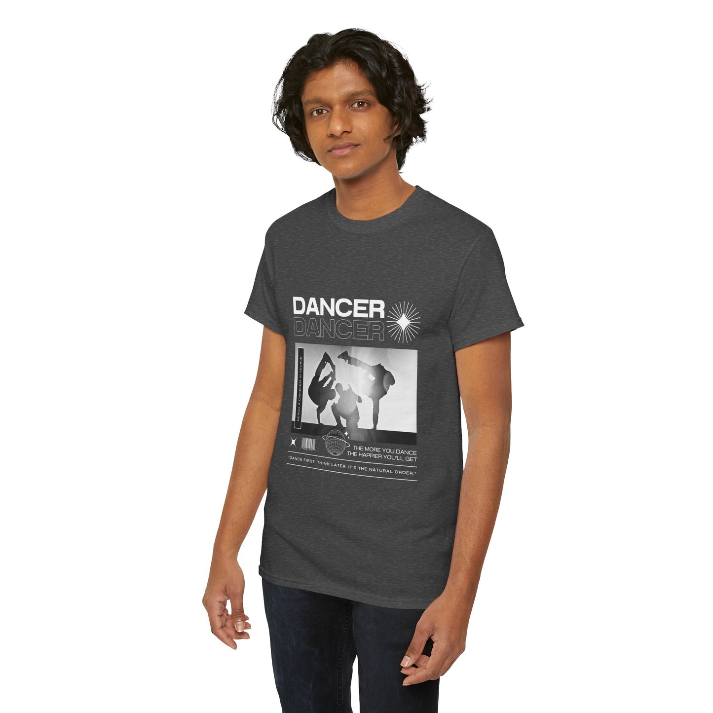 “Dancer” Graphic with Breakdancer Streetwear-Inspired Design | Hip-Hop Dance T-Shirt for Men & Women | Unisex Heavy Cotton Tee