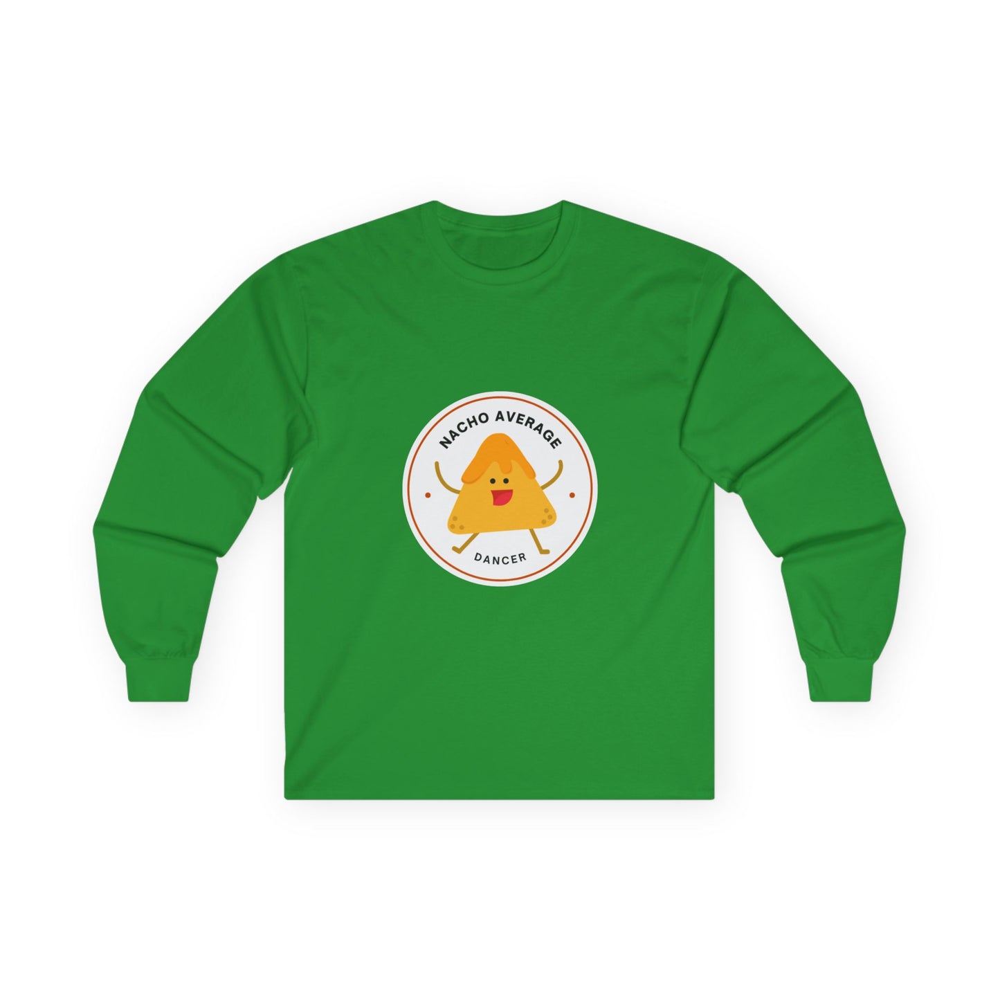 "Nacho Average Dancer" Unisex Long Sleeve Tee – Funny Dance Pun Shirt with Cute Nacho Graphic for Dancers & Foodie Fans