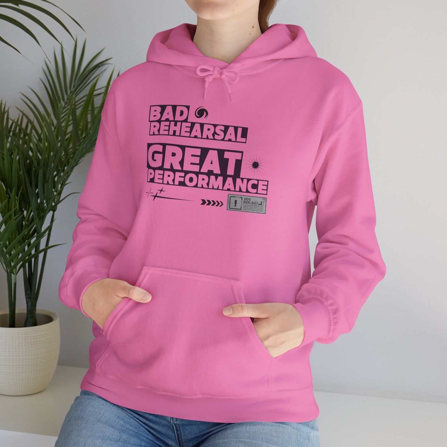 "Bad Rehearsal, Great Performance" Dance Hoodie – Unisex Heavy Blend™ Hooded Sweatshirt with Streetwear-Inspired Graphic for Performers