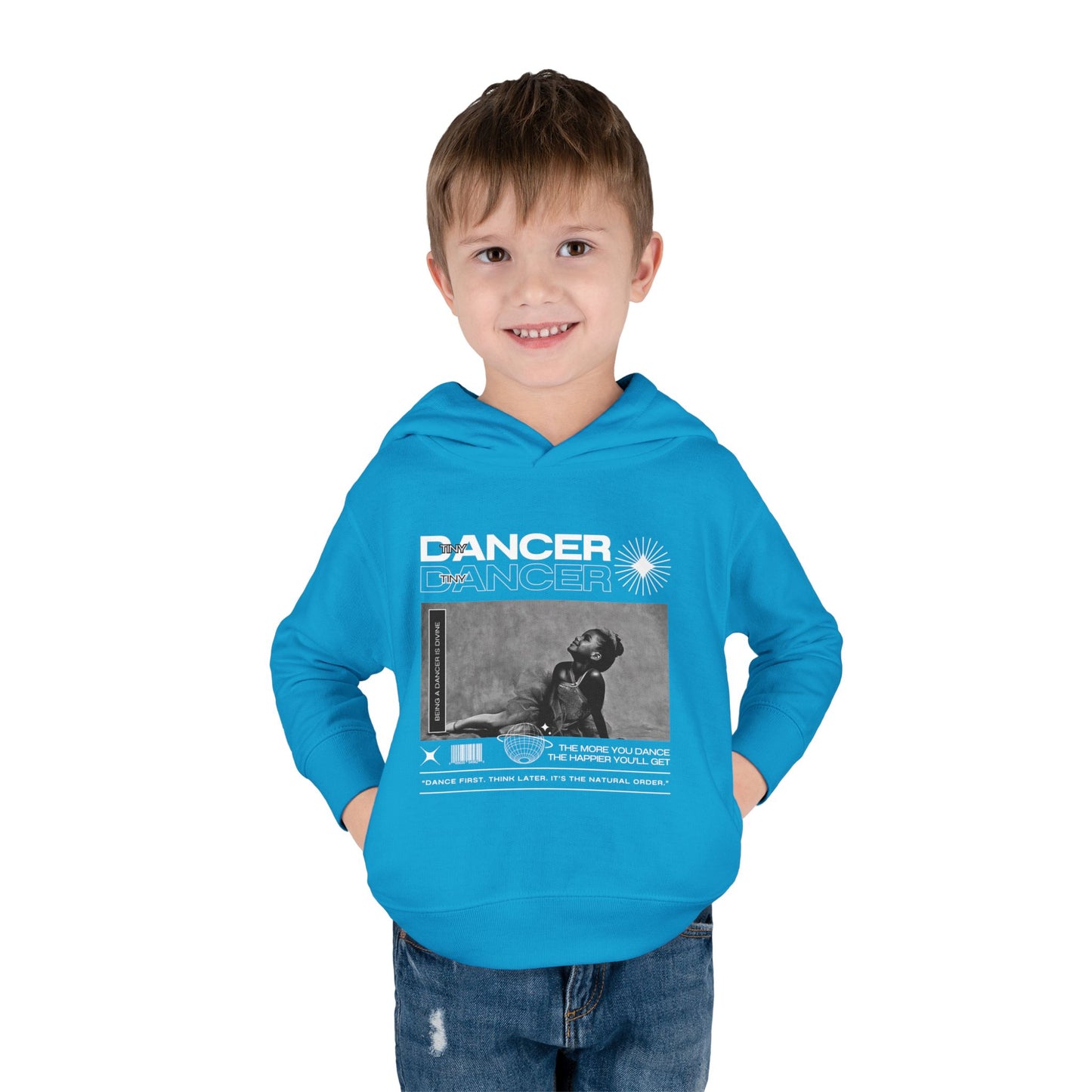 “Tiny Dancer” Toddler Pullover Hoodie – Streetwear-Inspired Ballet Dancer Graphic Sweatshirt for Kids