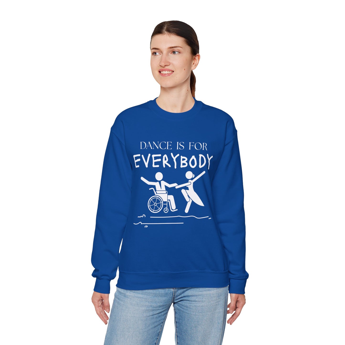“Dance Is for Everybody” Inclusive Dance Sweatshirt – Unisex Heavy Blend Crewneck with Optional Name or Studio Personalization