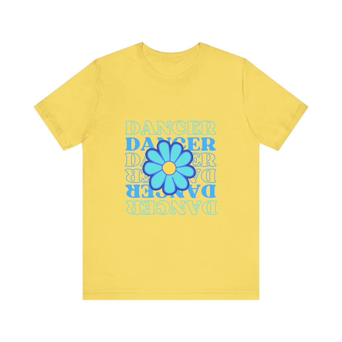 "Dancer" Unisex Jersey Short Sleeve T-Shirt – Floral Text Graphic Dance Tee – Soft Lightweight Ballet & Studio Style Shirt