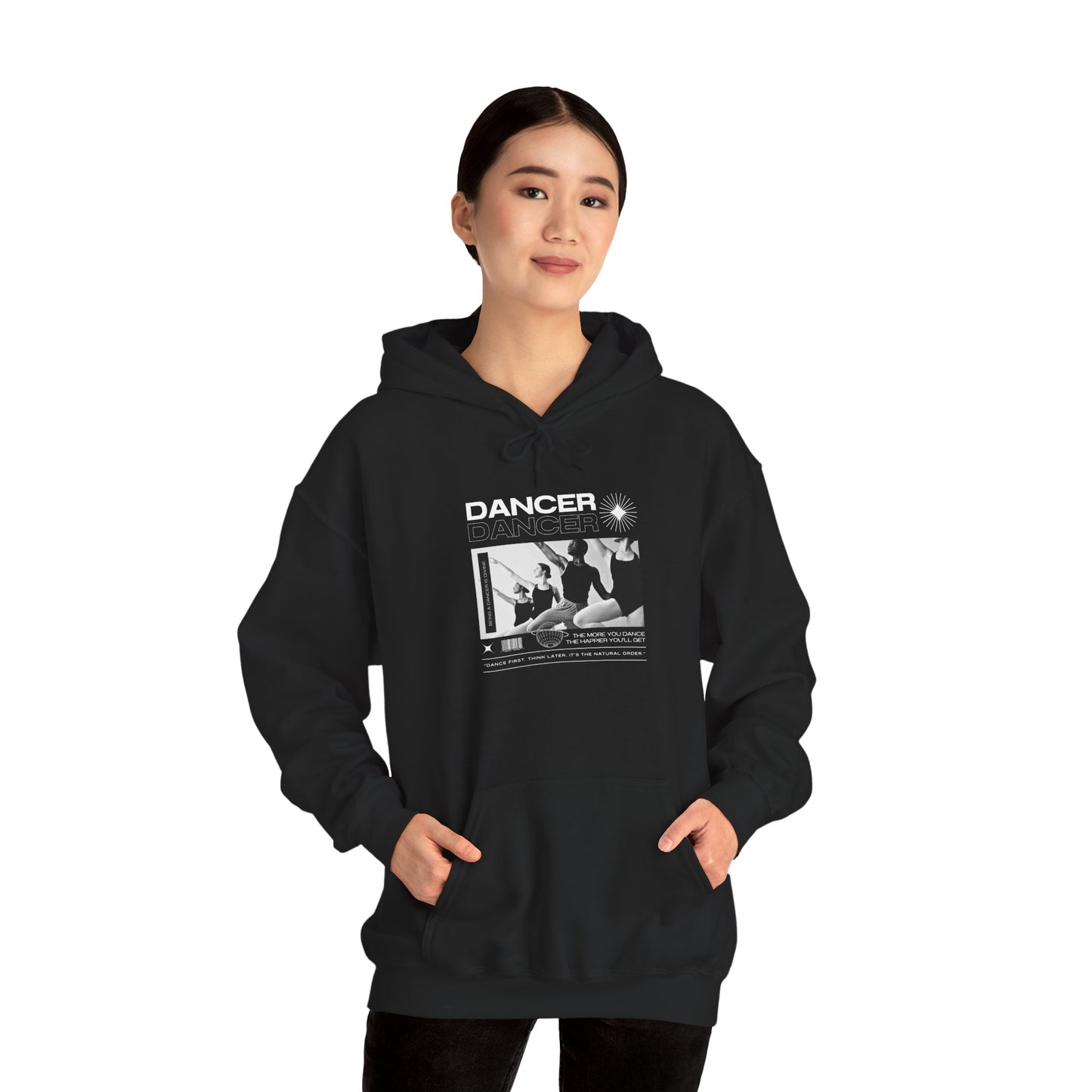 “Dancer” Young Ballet Dancers at the Barre Graphic | Streetwear-Inspired Ballet Hoodie for Dance Enthusiasts - Unisex Heavy Blend™ Hooded Sweatshirt