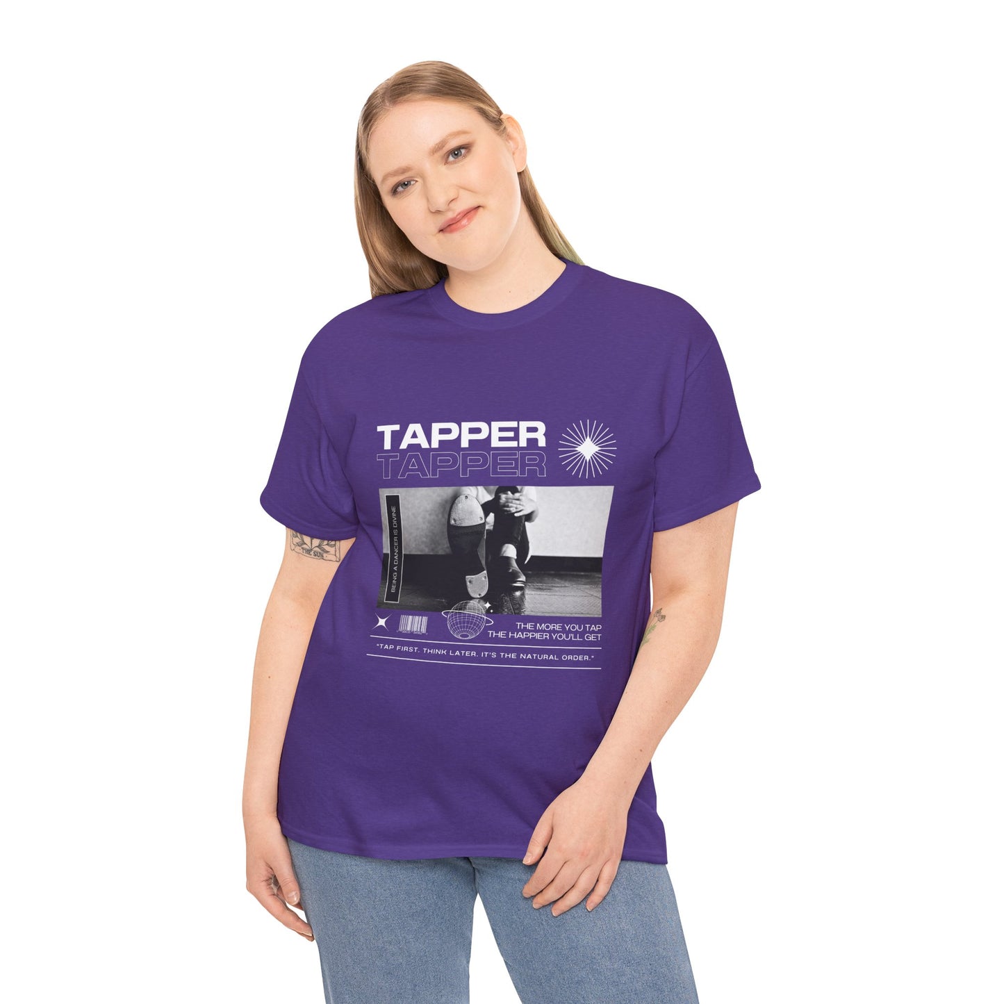 “Tapper” Tap Dance Unisex Heavy Cotton Tee – Streetwear-Inspired Tap Shoes Graphic T-Shirt for Dancers
