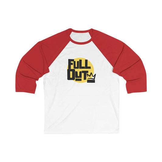 "Full Out" Unisex 3/4 Sleeve Baseball Tee – Bold Streetwear-Inspired Dance Shirt for Dancers and Performers