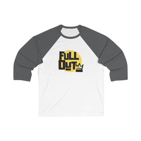 "Full Out" Unisex 3/4 Sleeve Baseball Tee – Bold Streetwear-Inspired Dance Shirt for Dancers and Performers