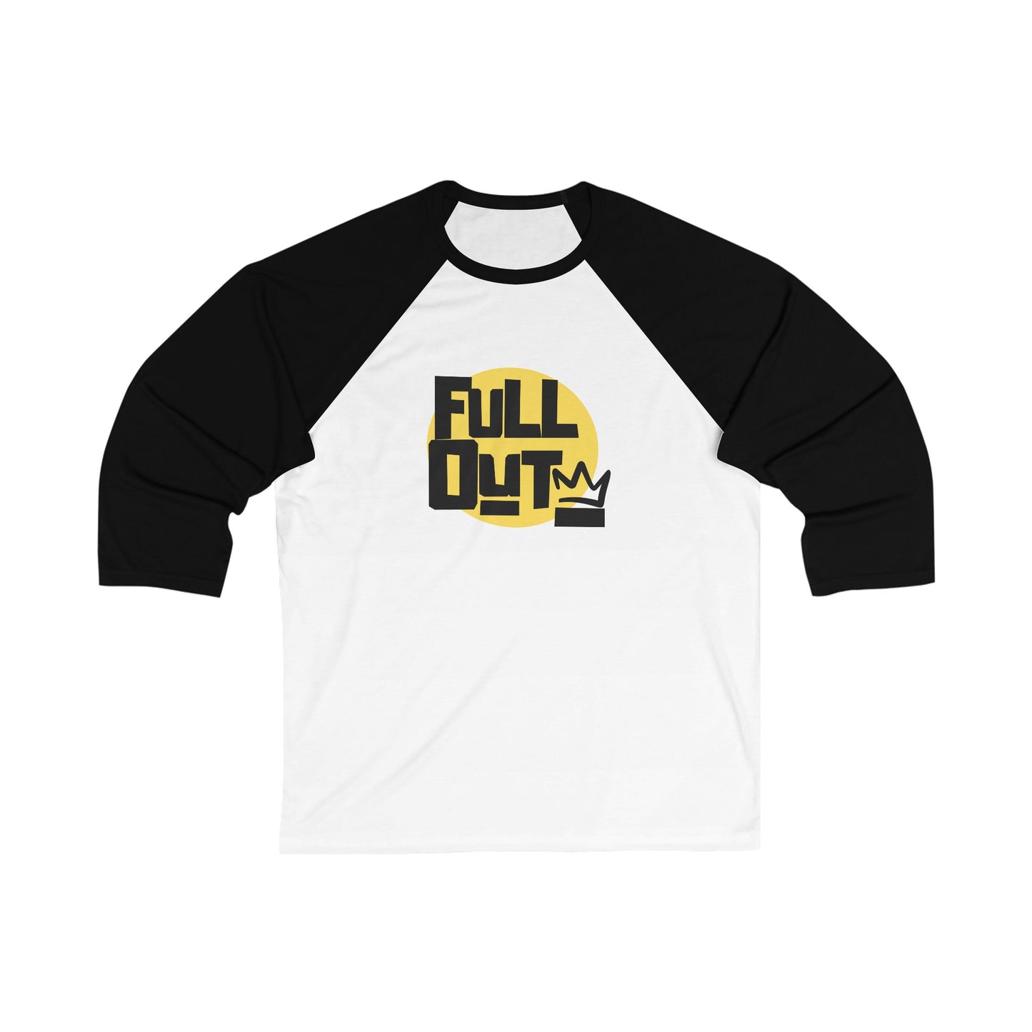 "Full Out" Unisex 3/4 Sleeve Baseball Tee – Bold Streetwear-Inspired Dance Shirt for Dancers and Performers