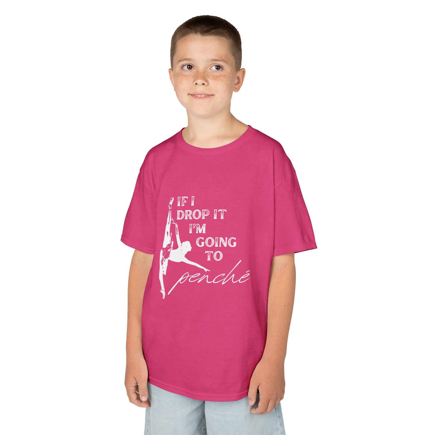 “If I Drop It, I’m Going to Penché” Funny Dance T-Shirt – Youth Short Sleeve Tee with Dancer Graphic and Optional Name or Studio Personalization