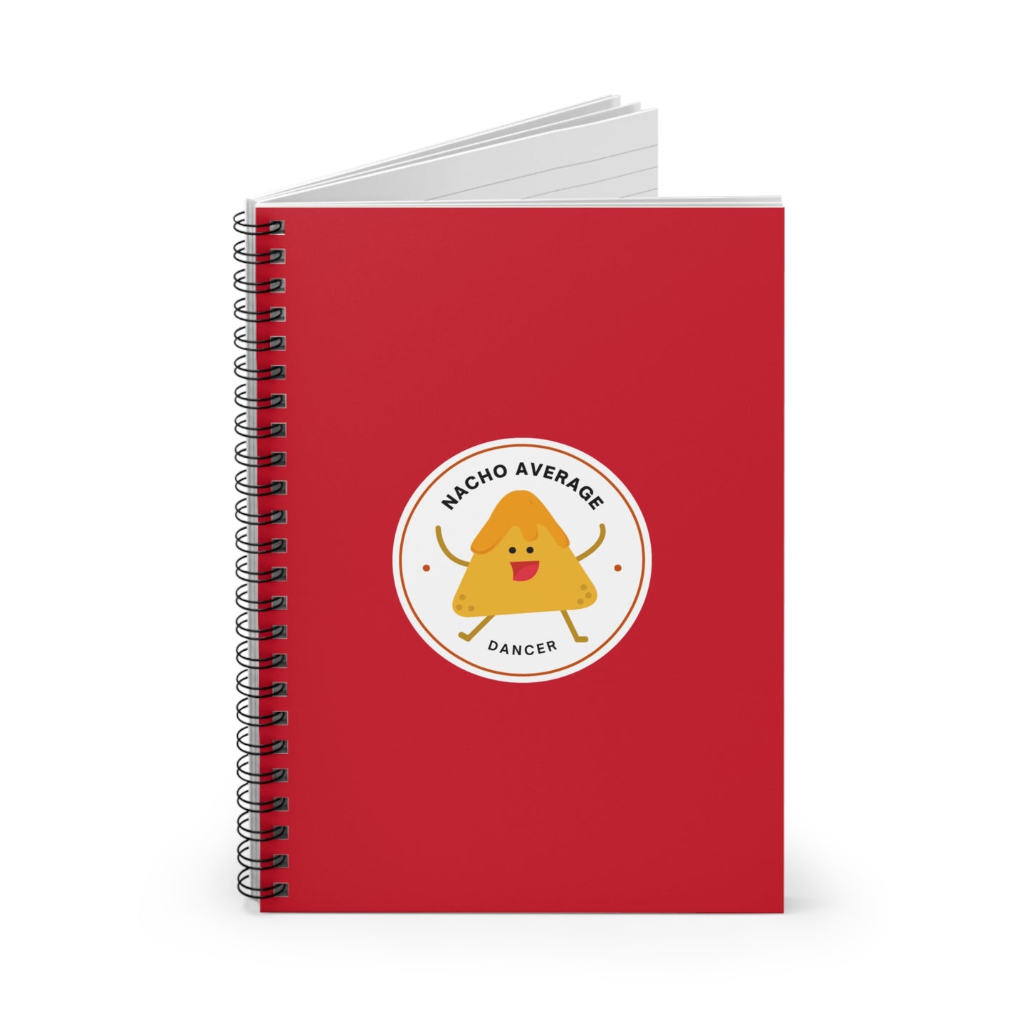 "Nacho Average Dancer" Spiral Notebook – Funny Dance Pun Journal with Cute Dancing Nacho Graphic for Dancers & Snack Lovers