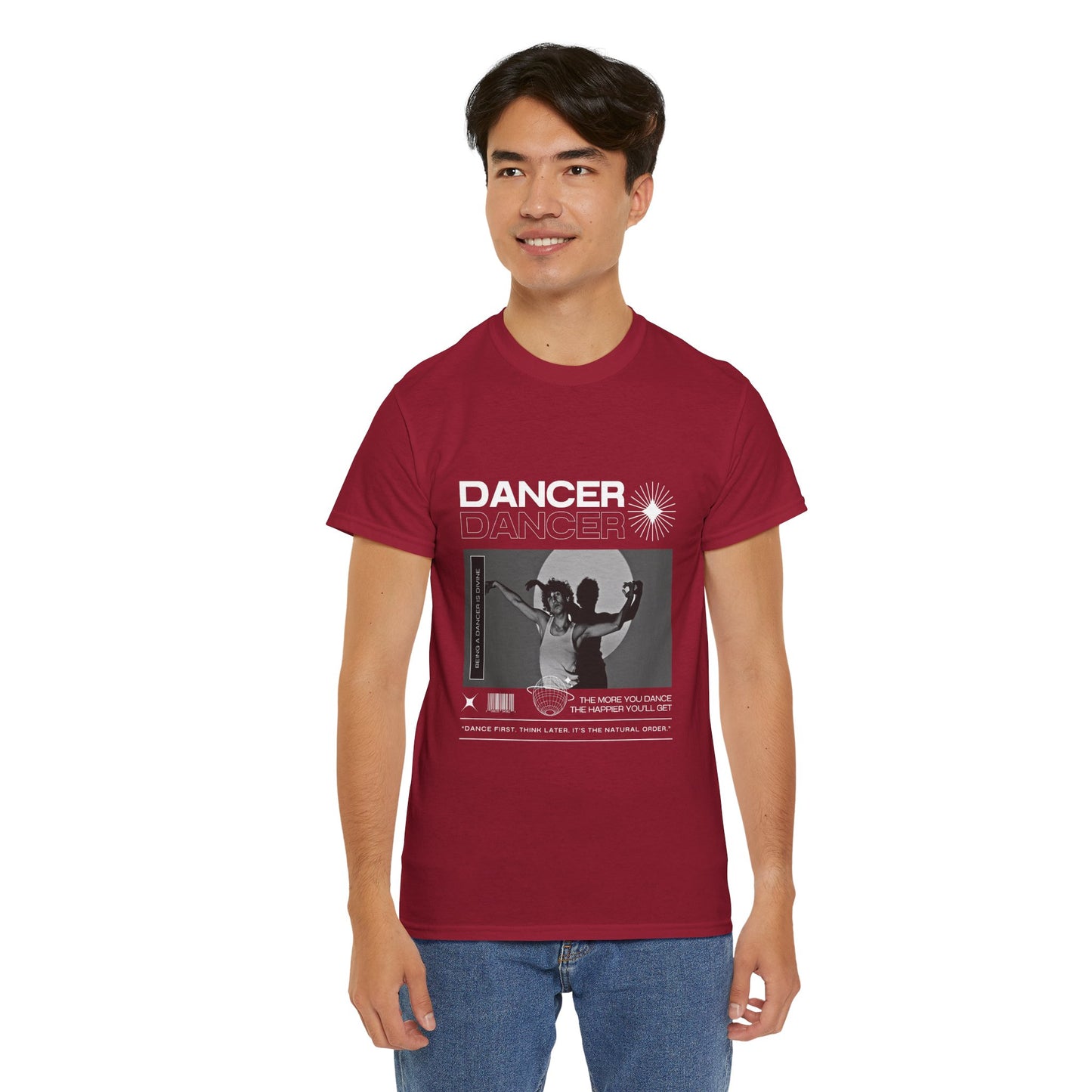 "Dancer" Spotlight Contemporary Dance Graphic Unisex Heavy Cotton Tee – Streetwear-Inspired Dance T-Shirt for Performers & Dance Lovers