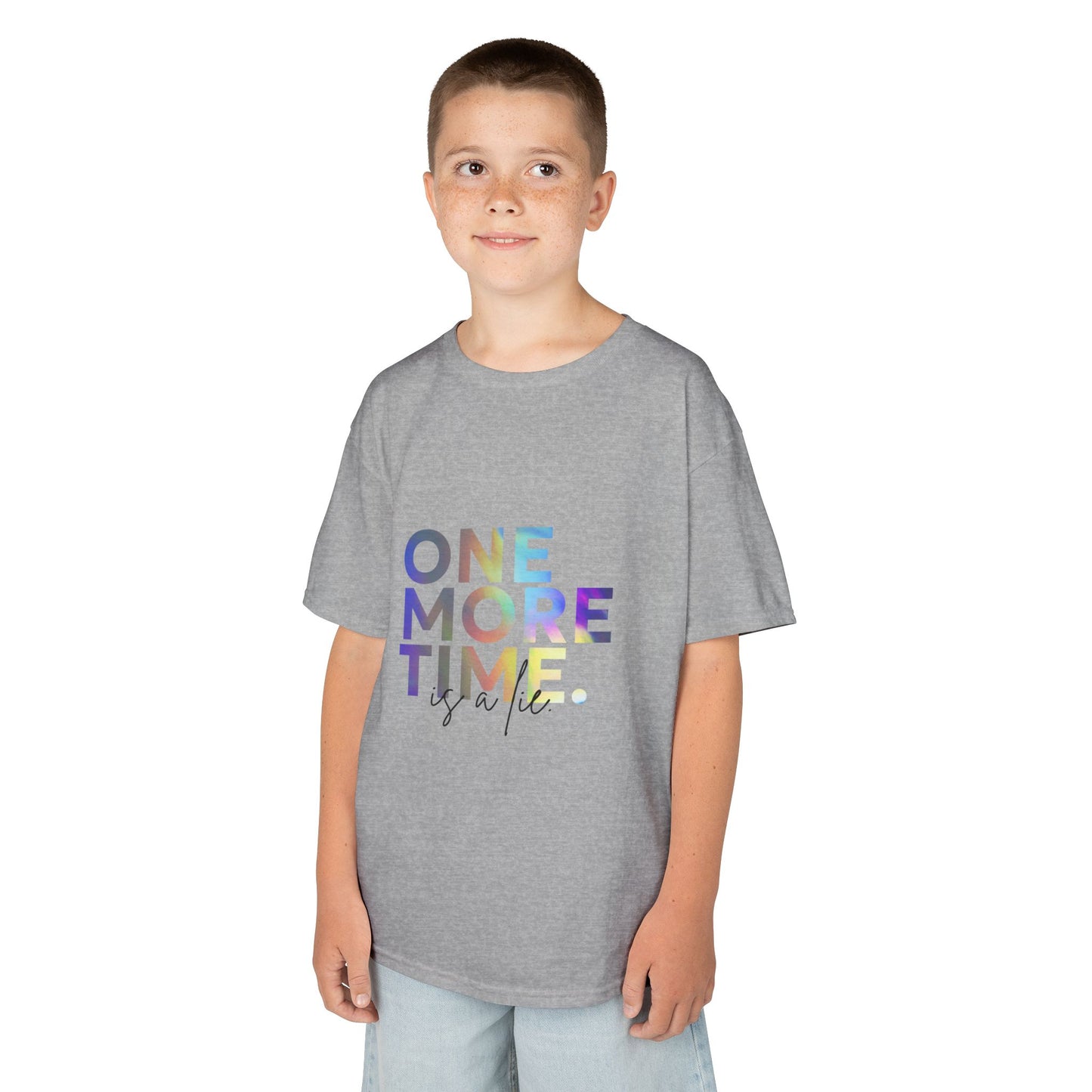 “One More Time is a Lie” Colorful Dancer Shirt – Funny Dance Practice Saying T-Shirt for Kids - Youth Dance Graphic Tee