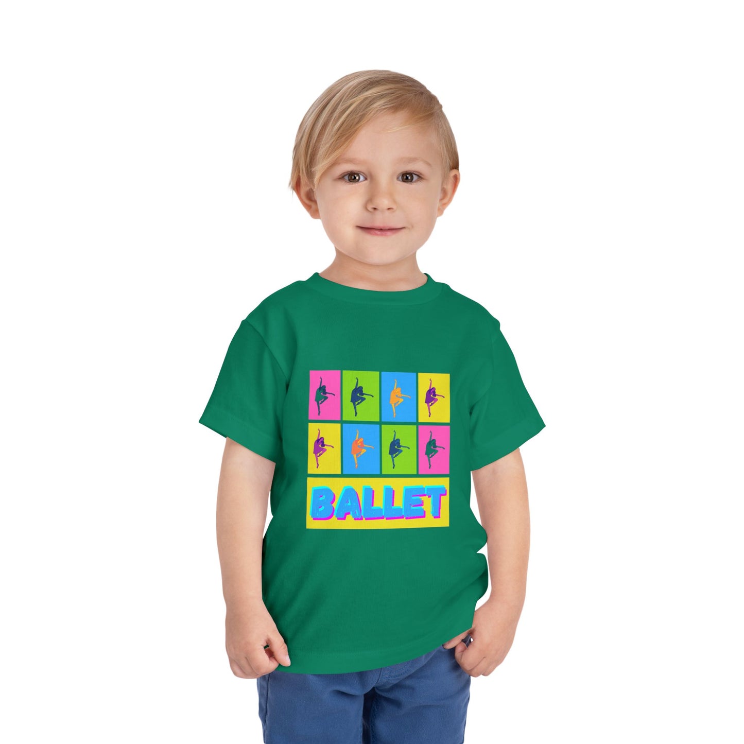 “Ballet" Toddler Short Sleeve T-Shirt – Pop Art Inspired Dance Graphic Tee for Kids