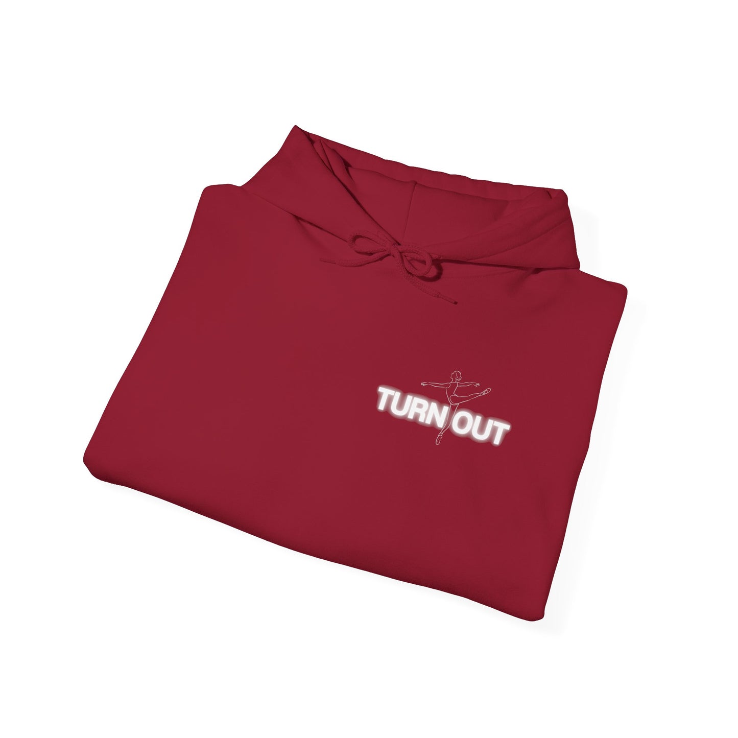 "Turn Out" Ballet Hoodie – Unisex Heavy Blend™ Hooded Sweatshirt with Front & Back Ballerina Graphics for Dancers