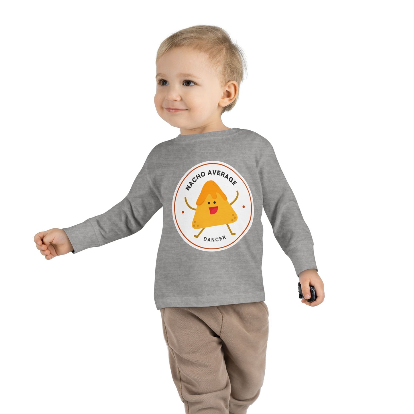 "Nacho Average Dancer" Toddler Dance T-Shirt – Cute Nacho Graphic Long Sleeve Tee for Kids