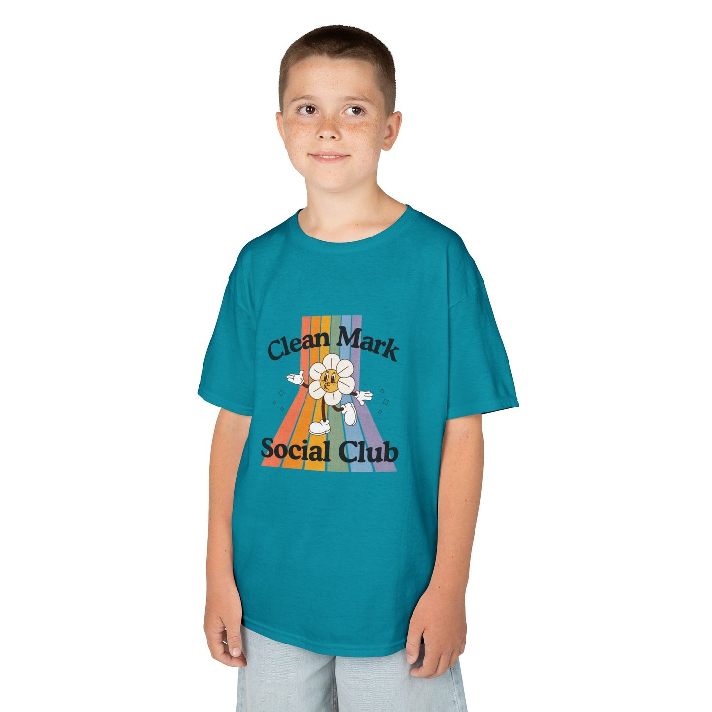 “Clean Mark Social Club” Kids Heavy Cotton™ Tee – Streetwear-Inspired Dance Graphic Tee for Kids