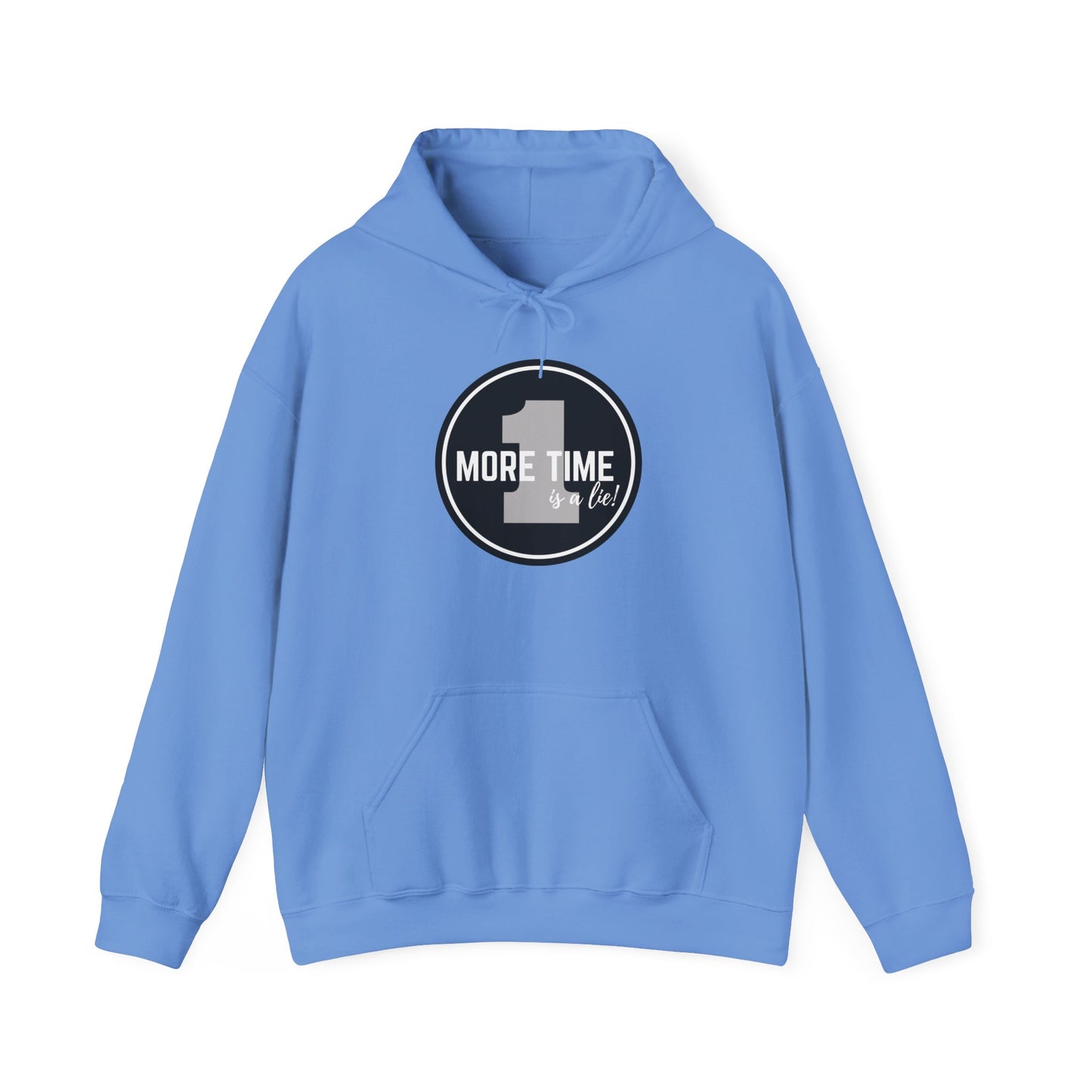 "One More Time is a Lie" Dance-Themed Unisex Hooded Sweatshirt – Bold Emblem Graphic Hoodie for Dancers