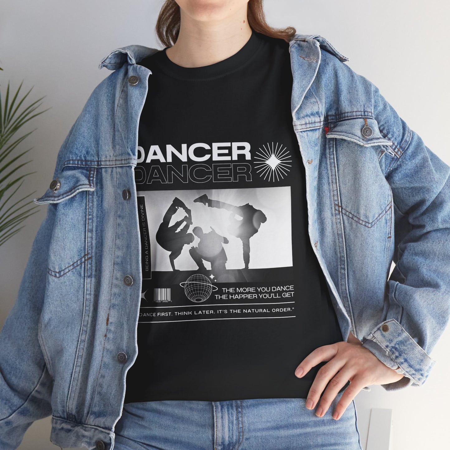 “Dancer” Graphic with Breakdancer Streetwear-Inspired Design | Hip-Hop Dance T-Shirt for Men & Women | Unisex Heavy Cotton Tee