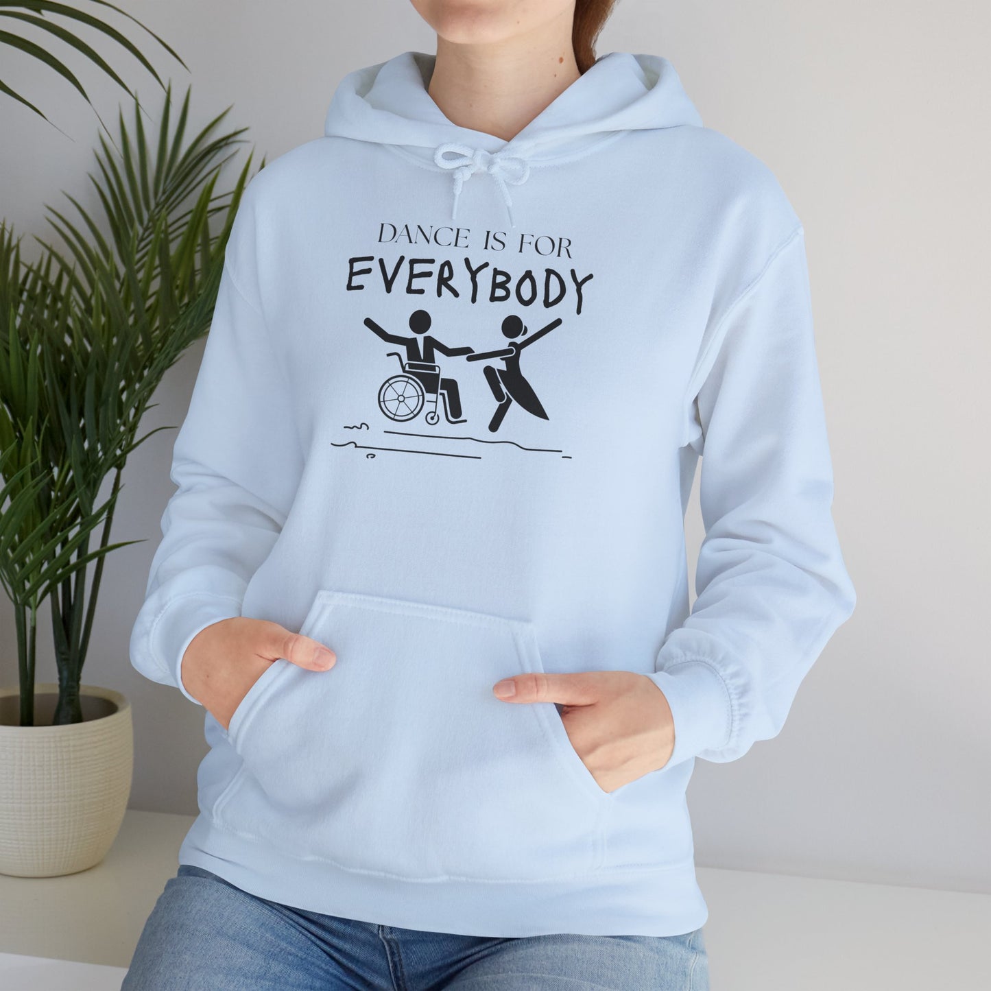 "Dance Is for Everybody" Unisex Hoodie – Inclusive Dance-Themed Hoodie for Teens and Adults with Personalization Option on Sleeve
