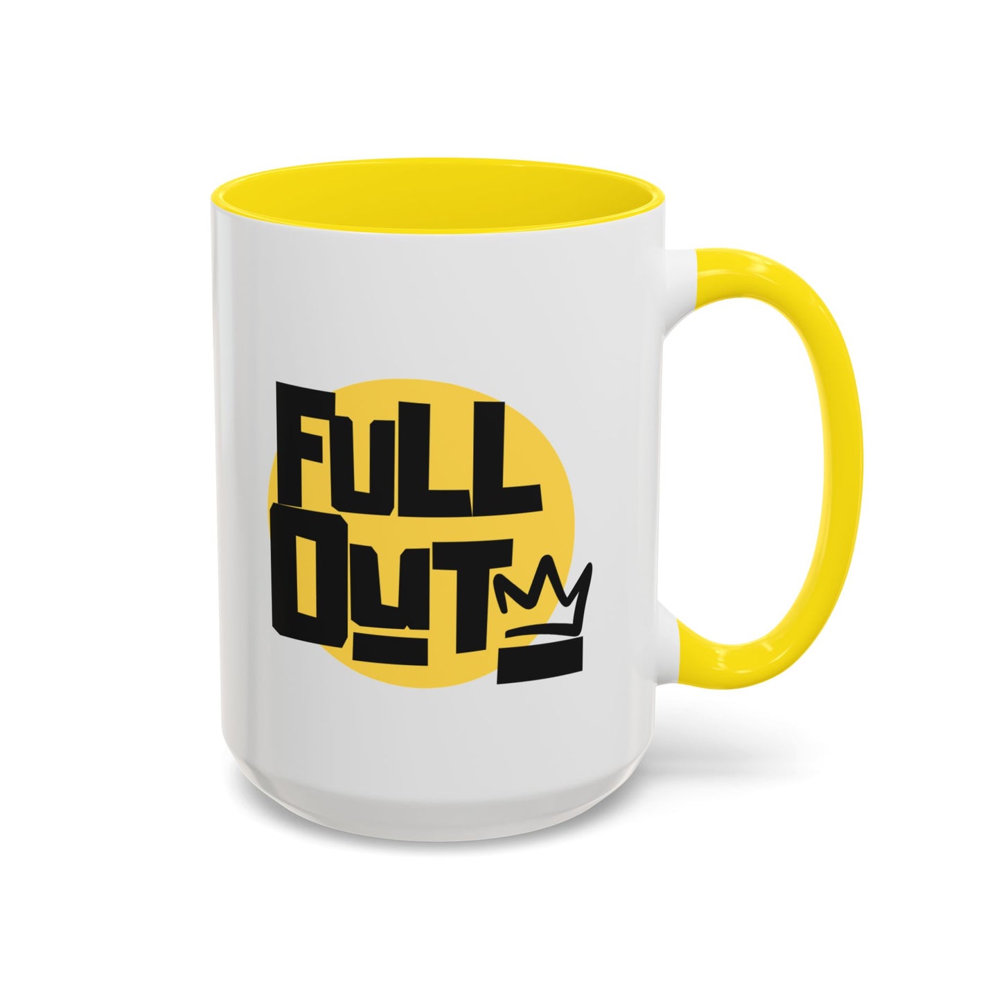 "Full Out" Accent Coffee Mug – Streetwear Dance Mug with Crown Graphic for Dancers