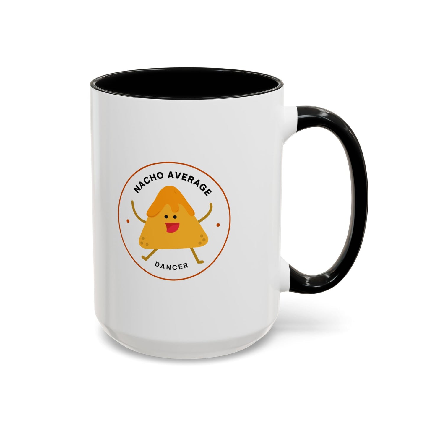 "Nacho Average Dancer" Accent Coffee Mug – Funny Dance Pun Ceramic Mug with Nacho Graphic for Dancers