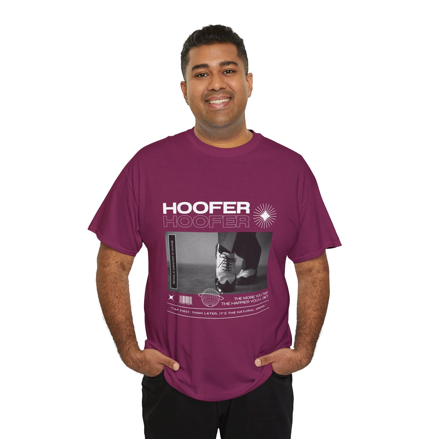 “Hoofer" Tap Dance Unisex Heavy Cotton Tee – Streetwear-Inspired Tap Shoes Graphic T-Shirt for Dancers