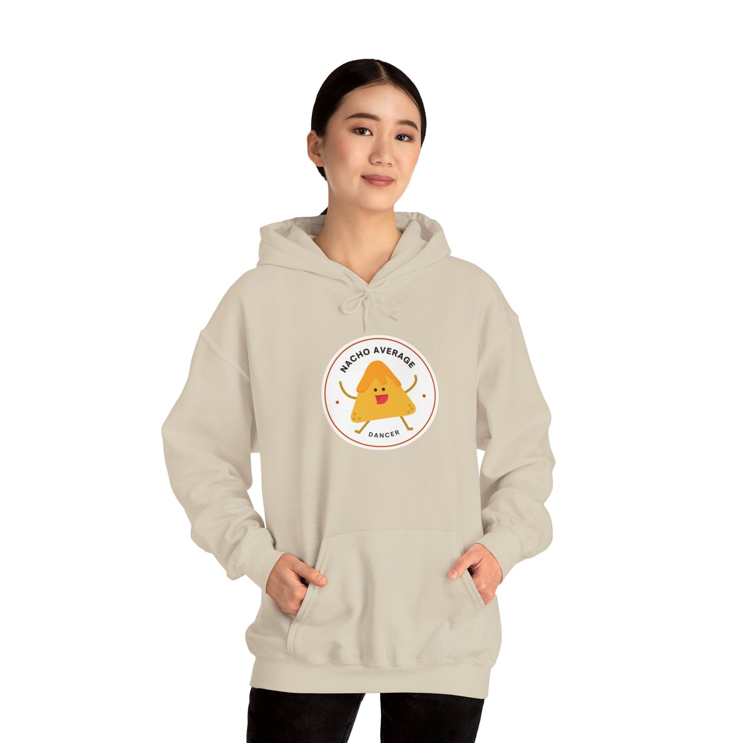 "Nacho Average Dancer" Unisex Hooded Sweatshirt – Funny Dance Pun Hoodie with Cute Nacho Graphic | Cozy Gift for Dancers & Food Lovers