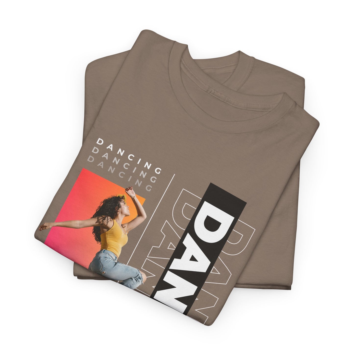 “Dancing” Streetwear-Inspired Female Dancer Unisex Heavy Cotton Tee – Urban Dance Graphic T-Shirt for Performers and Dance Lovers