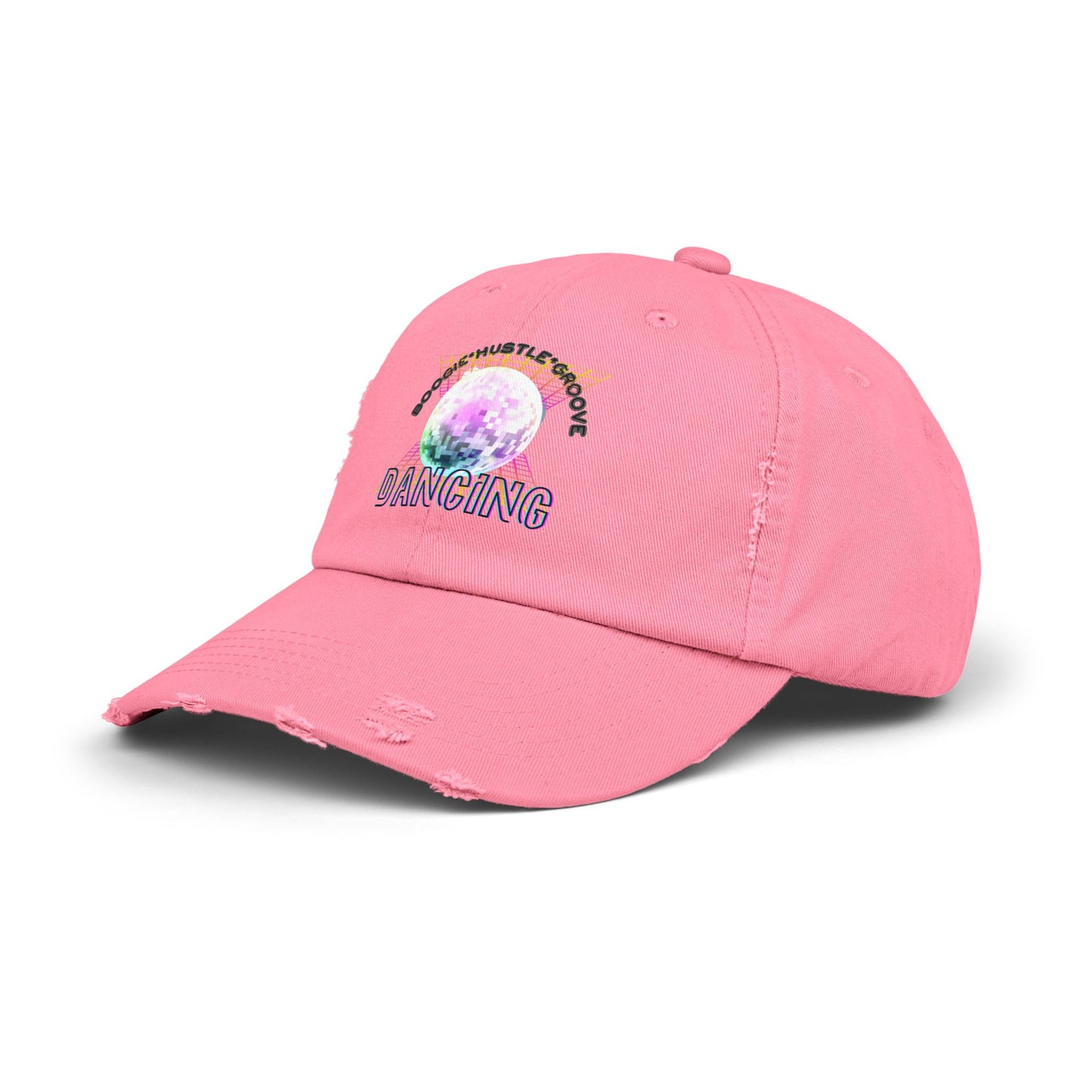 "Boogie, Hustle, Groove - Dancing" Streetwear Embroidered Design – Unisex Distressed Dance Cap