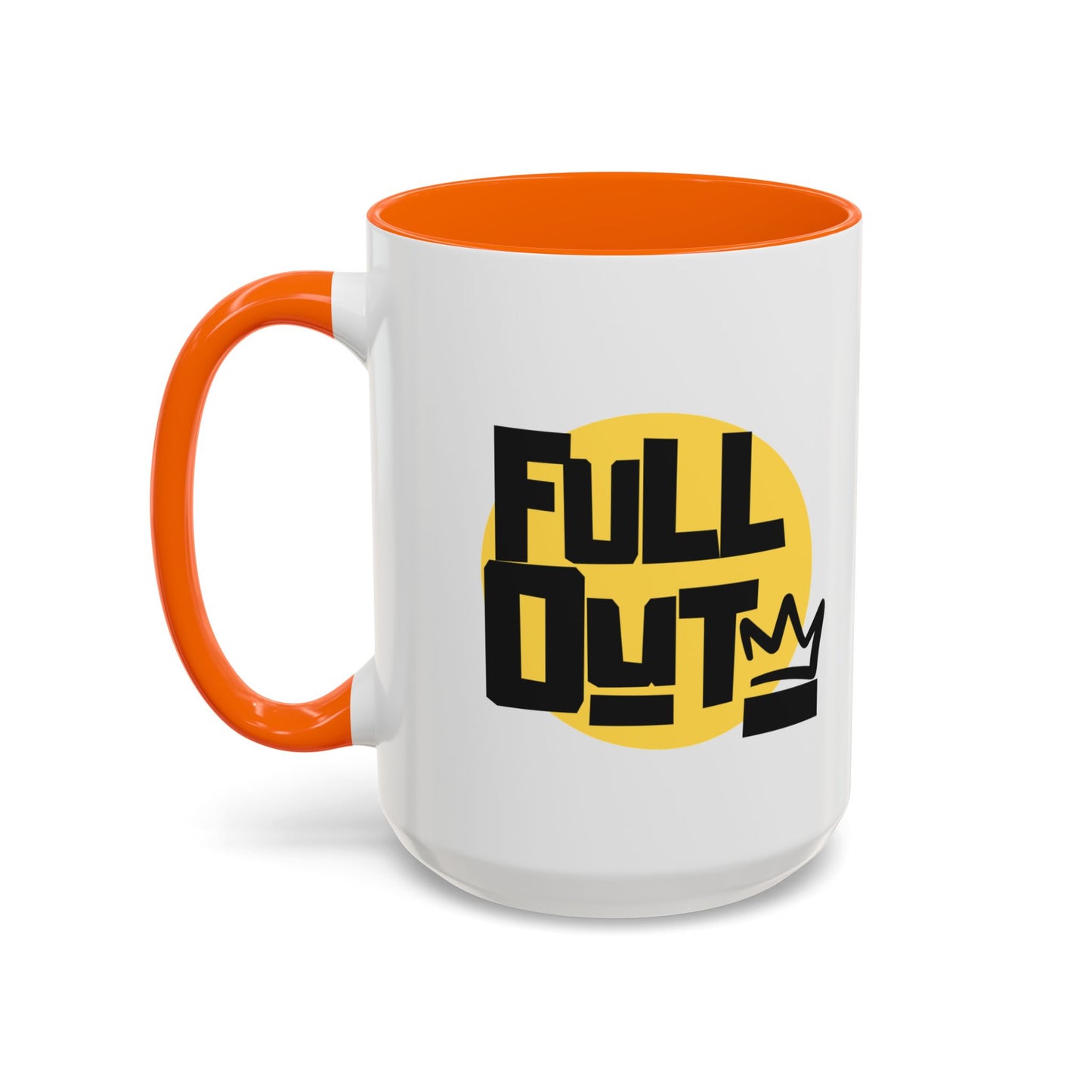 "Full Out" Accent Coffee Mug – Streetwear Dance Mug with Crown Graphic for Dancers