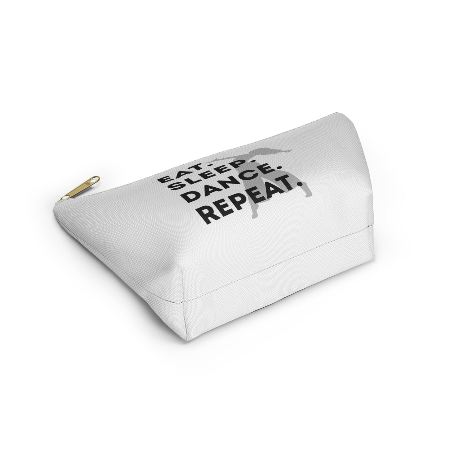 “Eat Sleep Dance Repeat” Makeup Bag – Bold Dancer Graphic – Dance-Themed Zipper Pouch for Cosmetics, Accessories & Travel Essentials