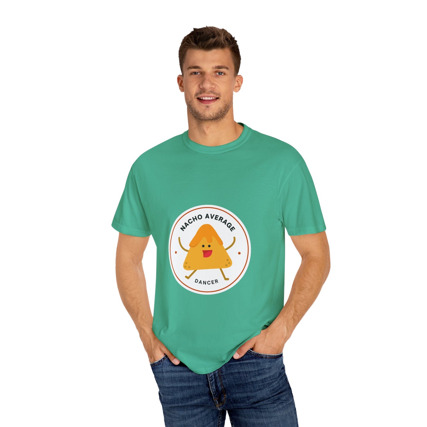 "Nacho Average Dancer" T-Shirt – Funny Dance Pun Unisex Garment-Dyed Tee with Cute Nacho Graphic 🌮💃
