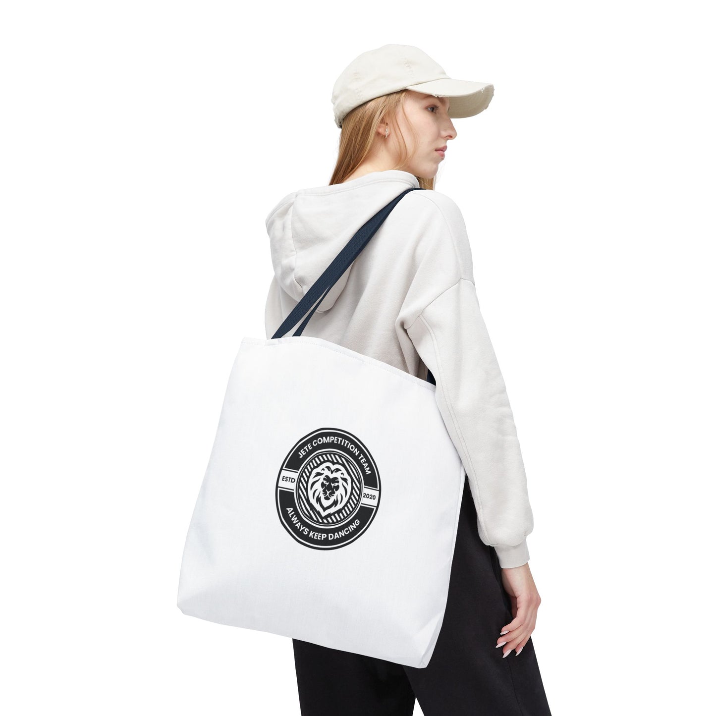 "Jeté Competition Team, Always Keep Dancing" Canvas Tote Bag – Collegiate Dance Team Logo | Reusable Dance Bag for Dancers, Rehearsals & Competitions