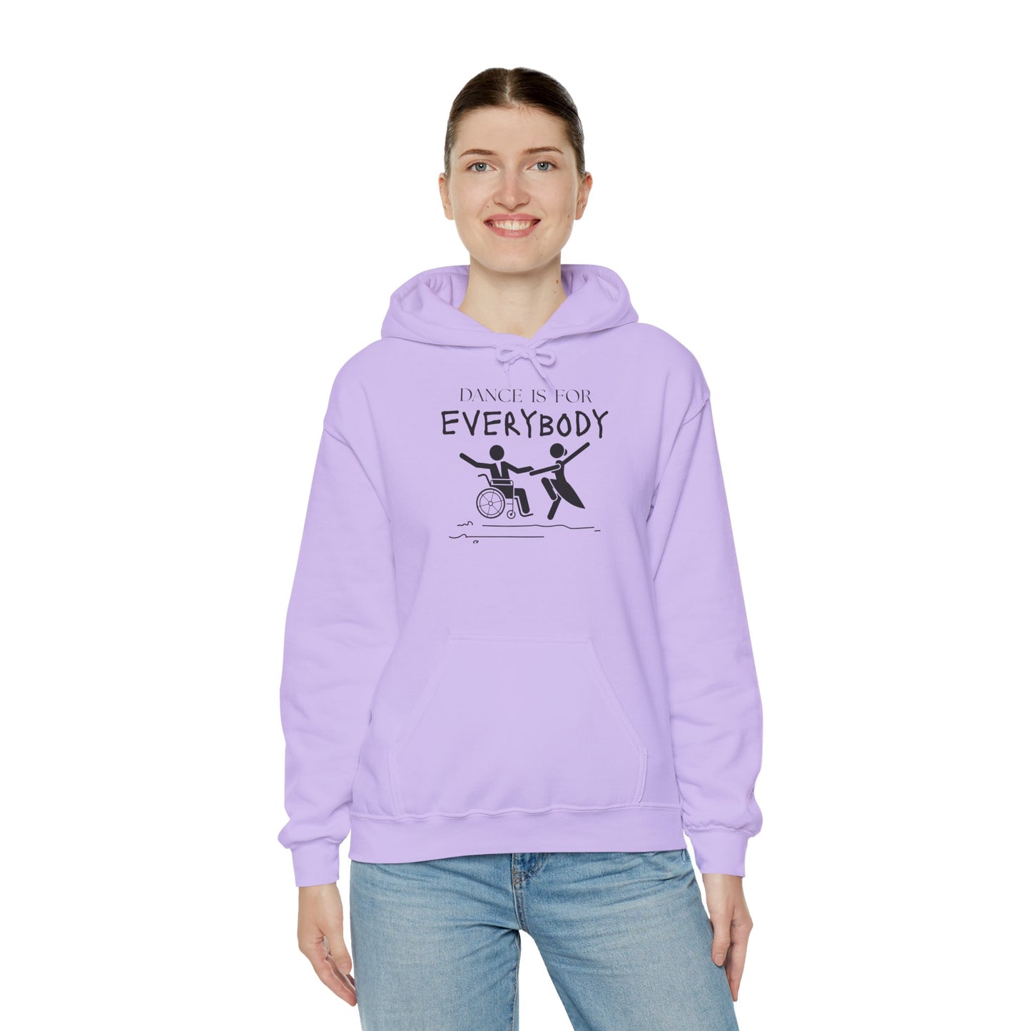 "Dance Is for Everybody" Unisex Hoodie – Inclusive Dance-Themed Hoodie for Teens and Adults with Personalization Option on Sleeve
