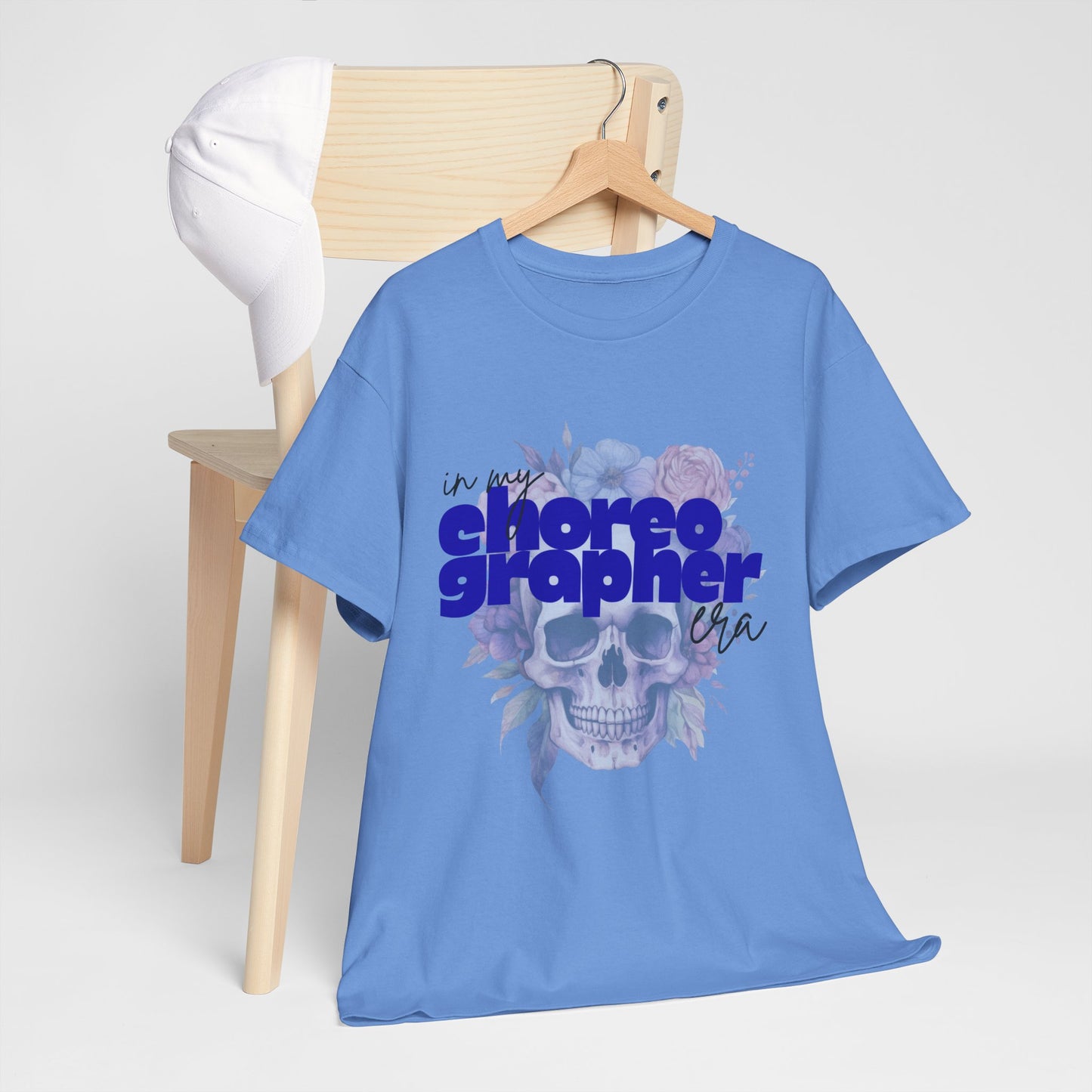 "In My Choreographer Era" Skull Floral Tee – Unisex Heavy Cotton Dance T-Shirt with Cool Gothic Graphic