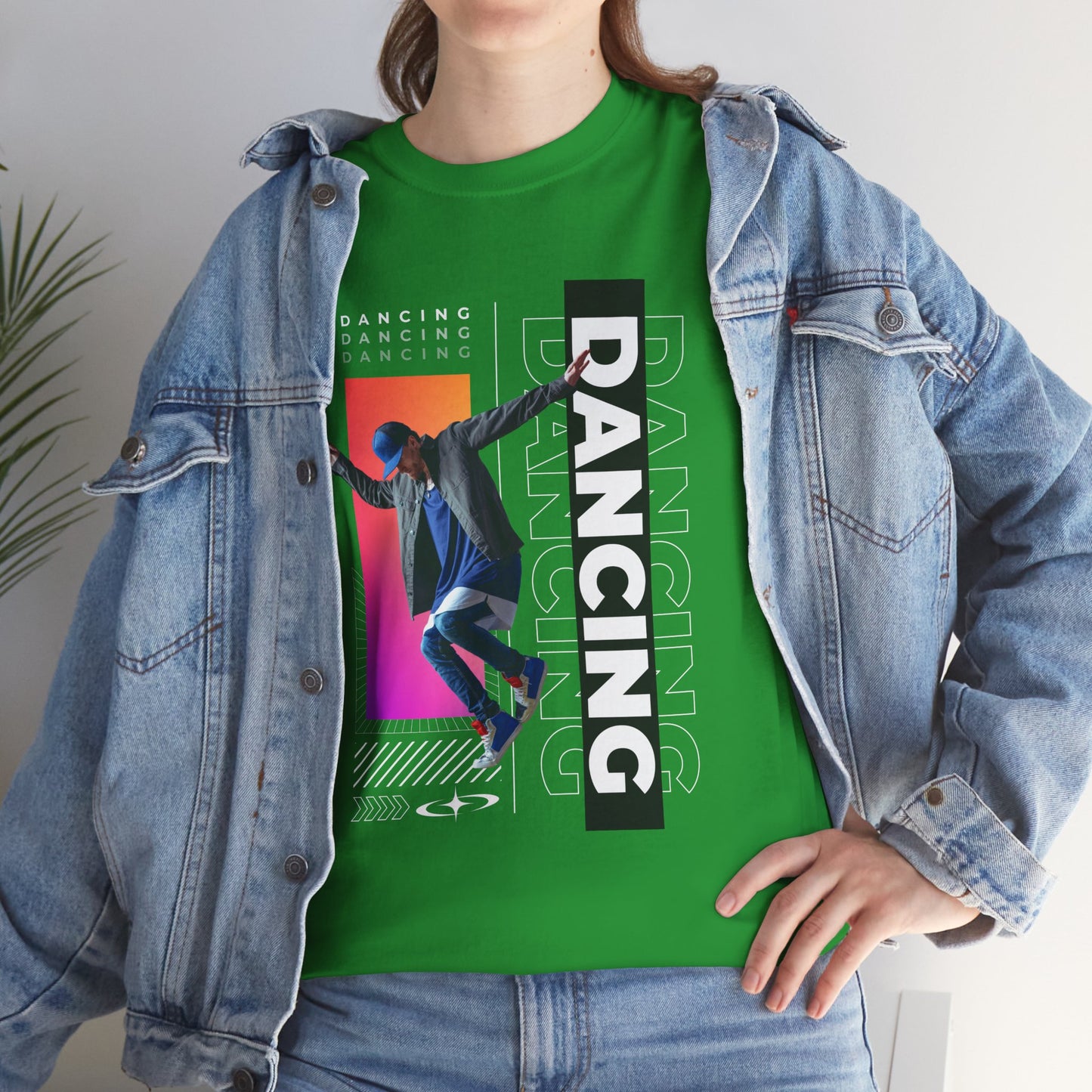 “Dancing” Streetwear-Inspired Male Dancer Unisex Heavy Cotton Tee – Urban Dance Graphic T-Shirt for Performers and Dance Lovers