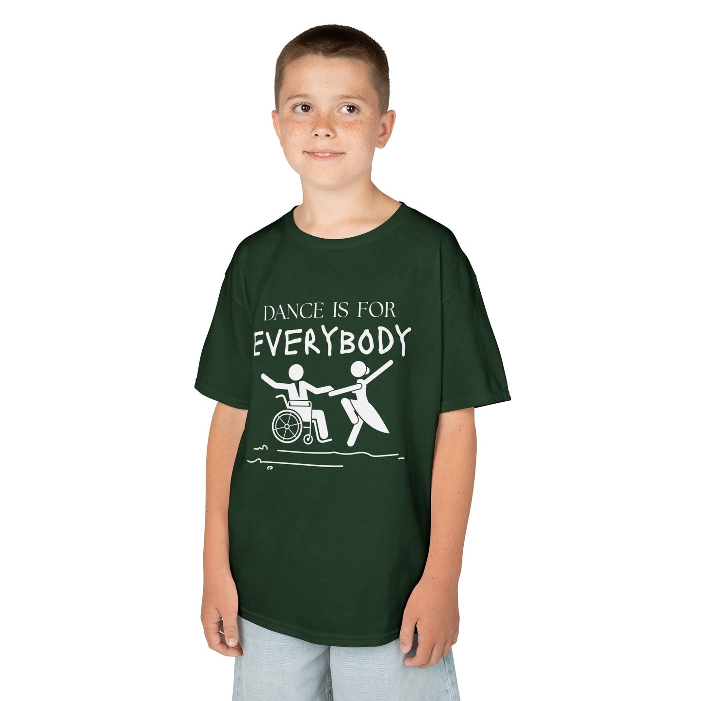 “Dance Is for Everybody” Youth Short Sleeve Tee – Inclusive Dance T-Shirt for Kids & Teens, Personalized with Name or Studio