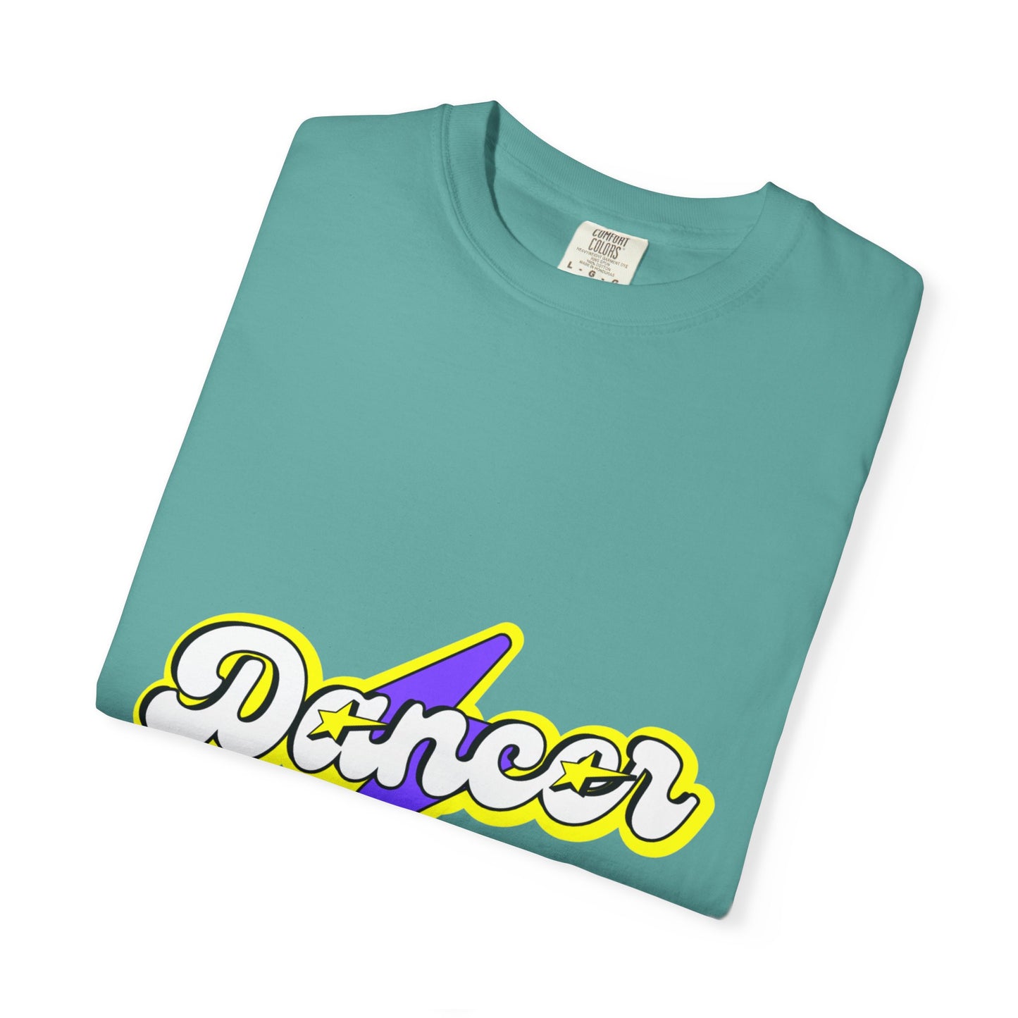 "Dancer" Unisex Garment-Dyed T-Shirt – Superhero-Style Bold Graphic Tee – Dance Power Shirt for Performers & Movers