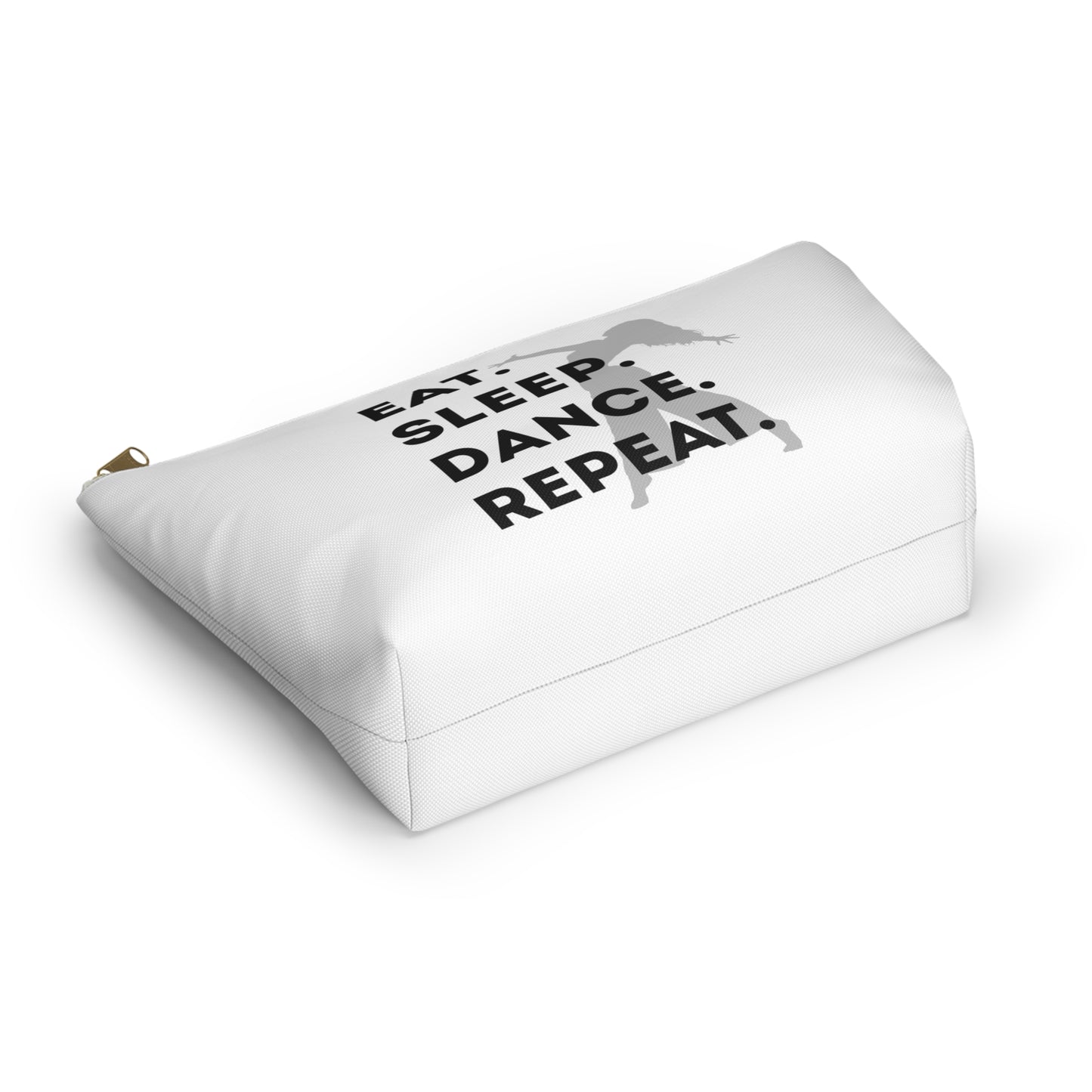 “Eat Sleep Dance Repeat” Makeup Bag – Bold Dancer Graphic – Dance-Themed Zipper Pouch for Cosmetics, Accessories & Travel Essentials