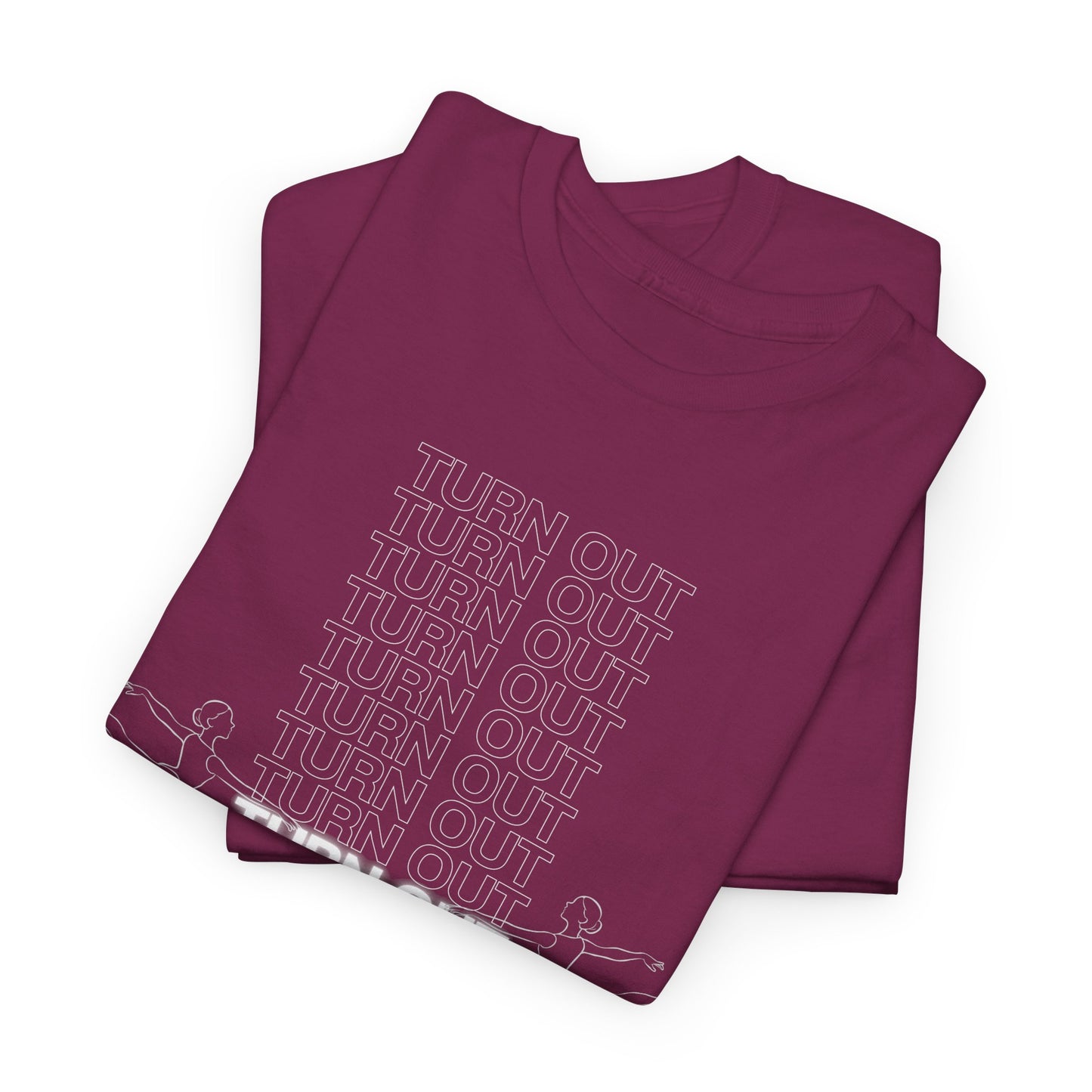 "Turn Out" Ballerina Graphic Unisex Heavy Cotton Tee – Ballet Dance T-Shirt for Dancers & Dance Enthusiasts