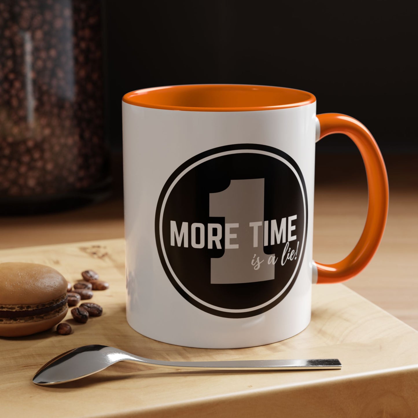 "One More Time is a Lie" Dance Quote Accent Coffee Mug – Bold Emblem Graphic Ceramic Cup