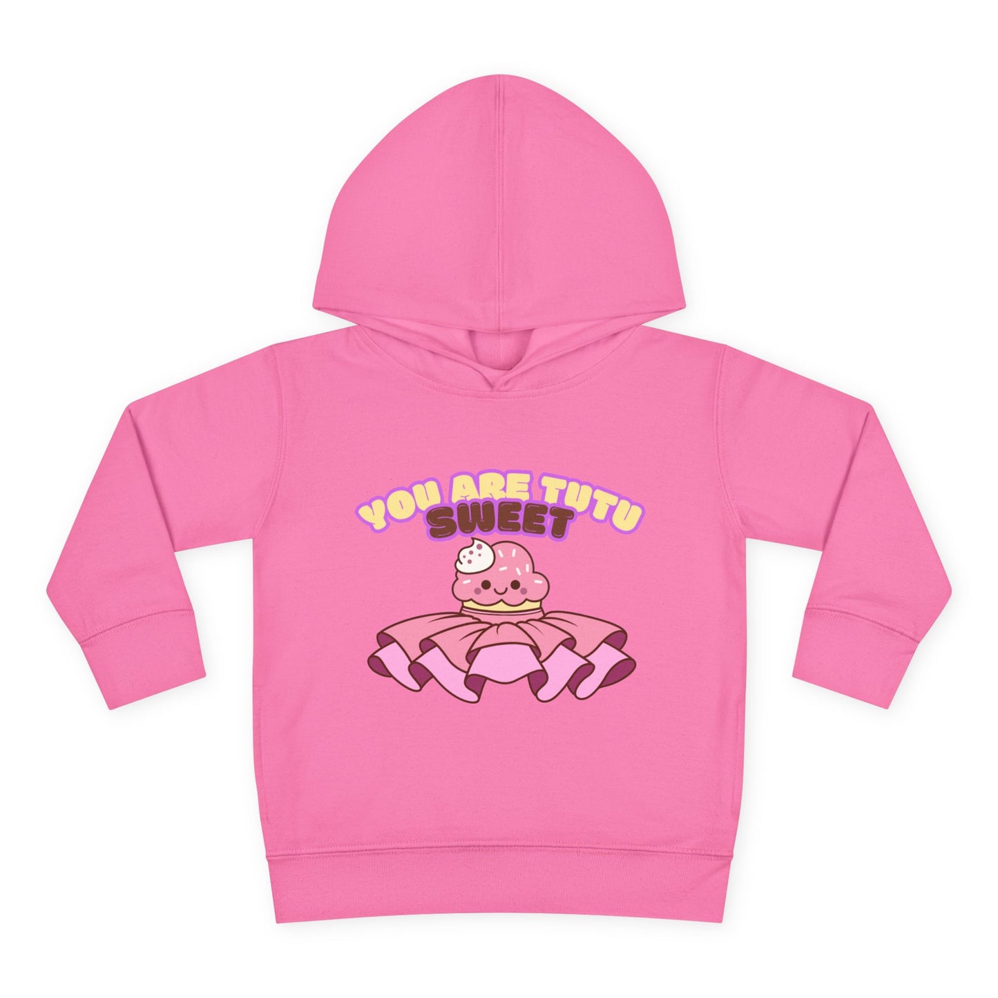 "You Are Tutu Sweet" Toddler Pullover Hoodie – Kawaii Cupcake in Tutu Dance Graphic Fleece Sweatshirt for Kids