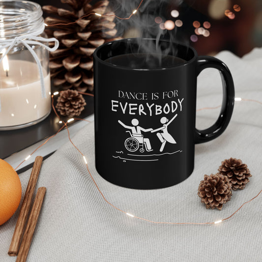 "Dance Is for Everybody" Accent Coffee Mug – Inclusive Dance-Themed Mug for Dancers, Teachers, and Ballet Lovers