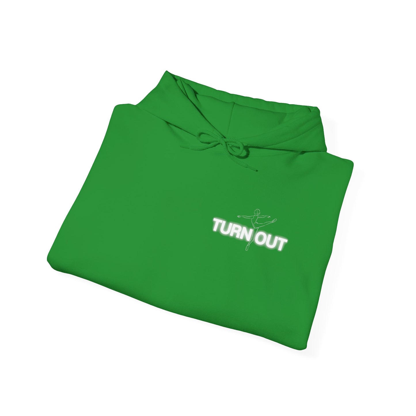 "Turn Out" Ballet Hoodie – Unisex Heavy Blend™ Hooded Sweatshirt with Front & Back Ballerina Graphics for Dancers