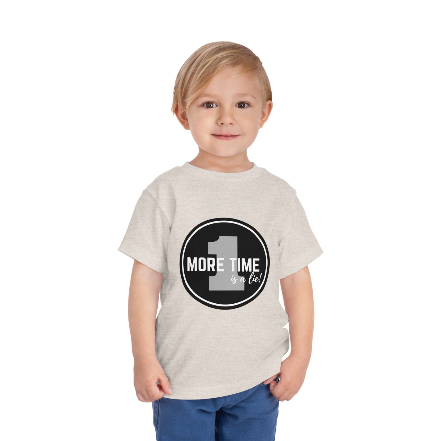 "One More Time Is a Lie" Toddler Dance T-Shirt – Bold Emblem Graphic Short Sleeve Tee for Kids