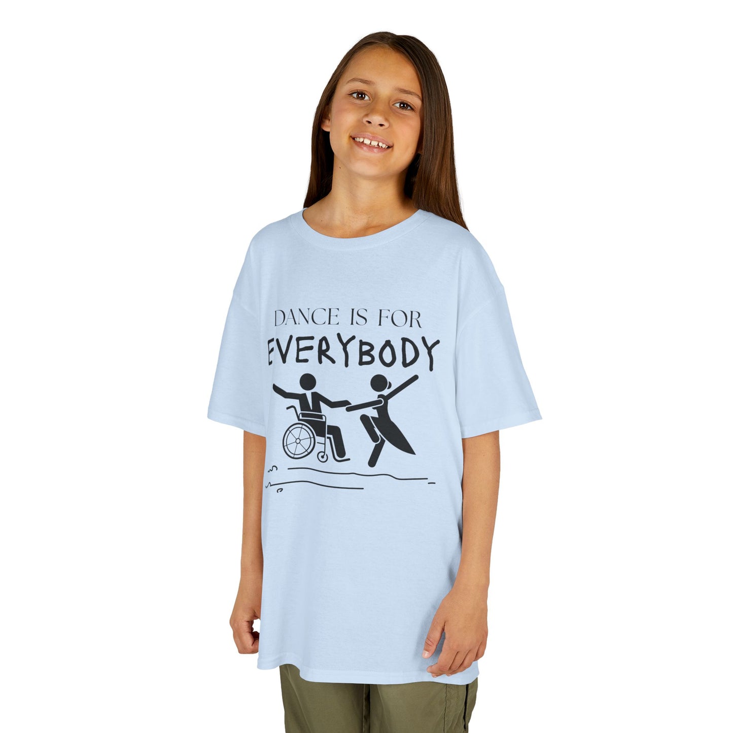 “Dance Is for Everybody” Youth Short Sleeve Tee – Inclusive Dance T-Shirt for Kids & Teens, Personalized with Name or Studio