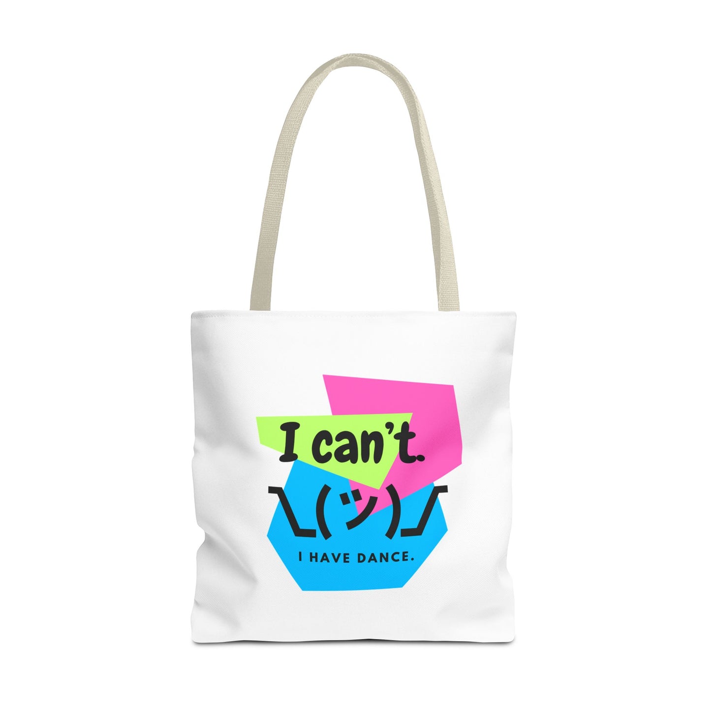 "I Can't. I Have Dance." – 80s Retro Emoji Canvas Tote Bag for Dancers | Funny Dance Quote Reusable Shoulder Bag