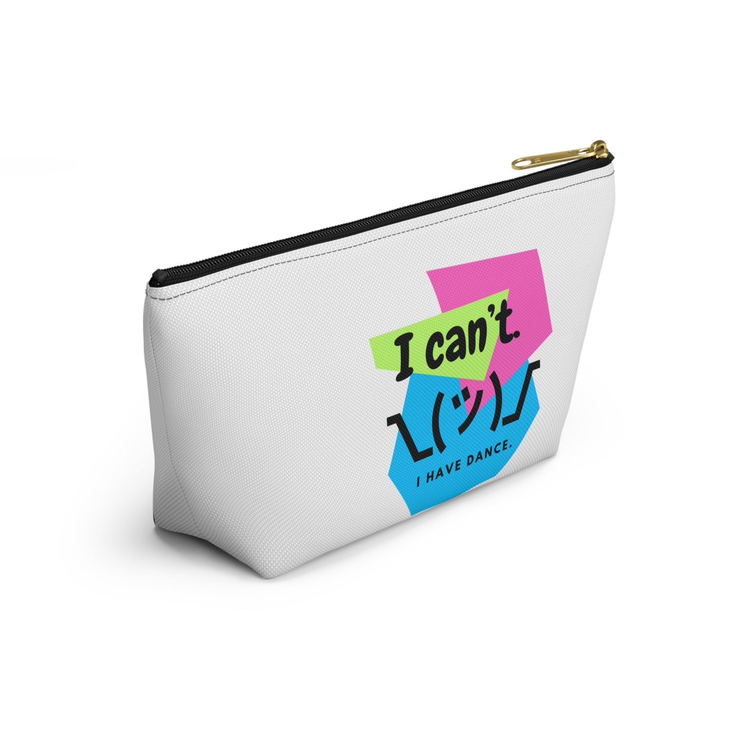 "I Can’t. I Have Dance." Makeup Bag – Retro 80s-Inspired Emoji Graphic – Fun Dance-Themed Zipper Pouch for Cosmetics, Accessories & Gifts