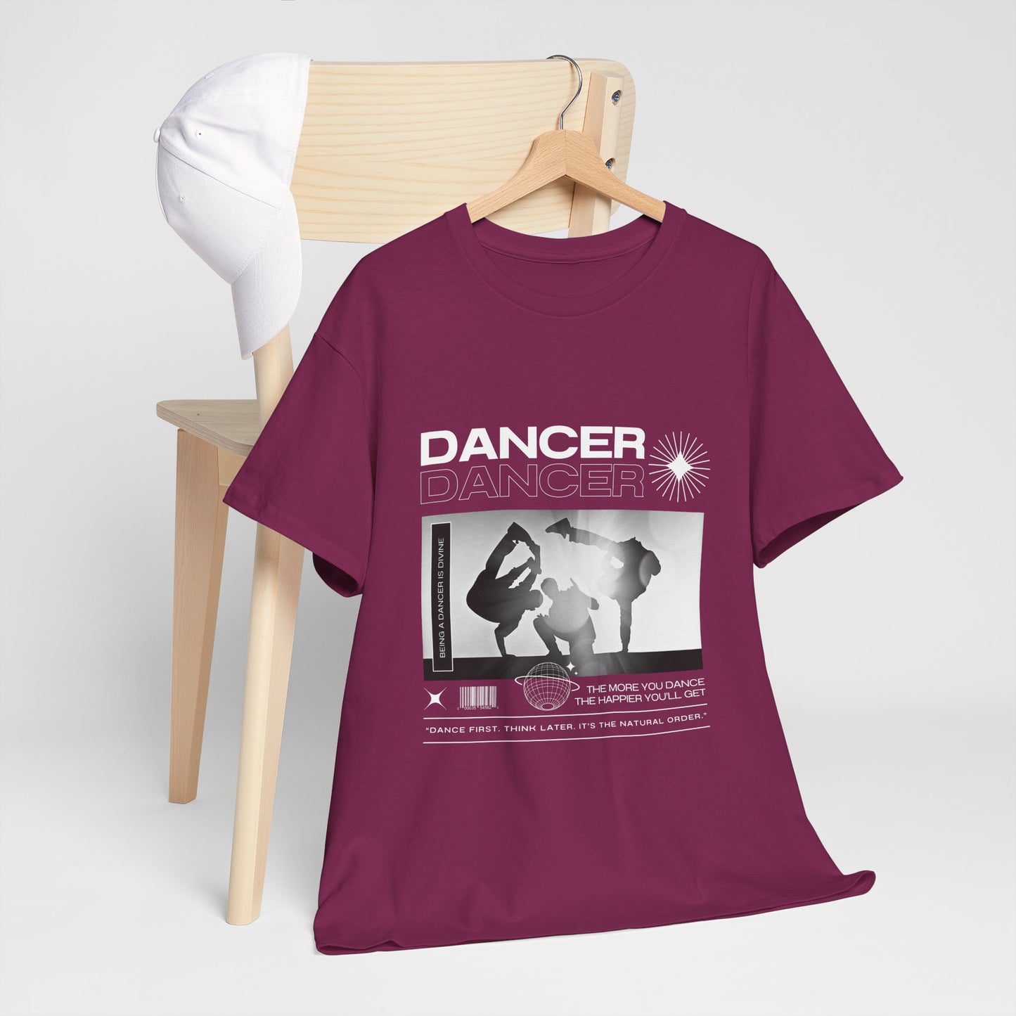 “Dancer” Graphic with Breakdancer Streetwear-Inspired Design | Hip-Hop Dance T-Shirt for Men & Women | Unisex Heavy Cotton Tee