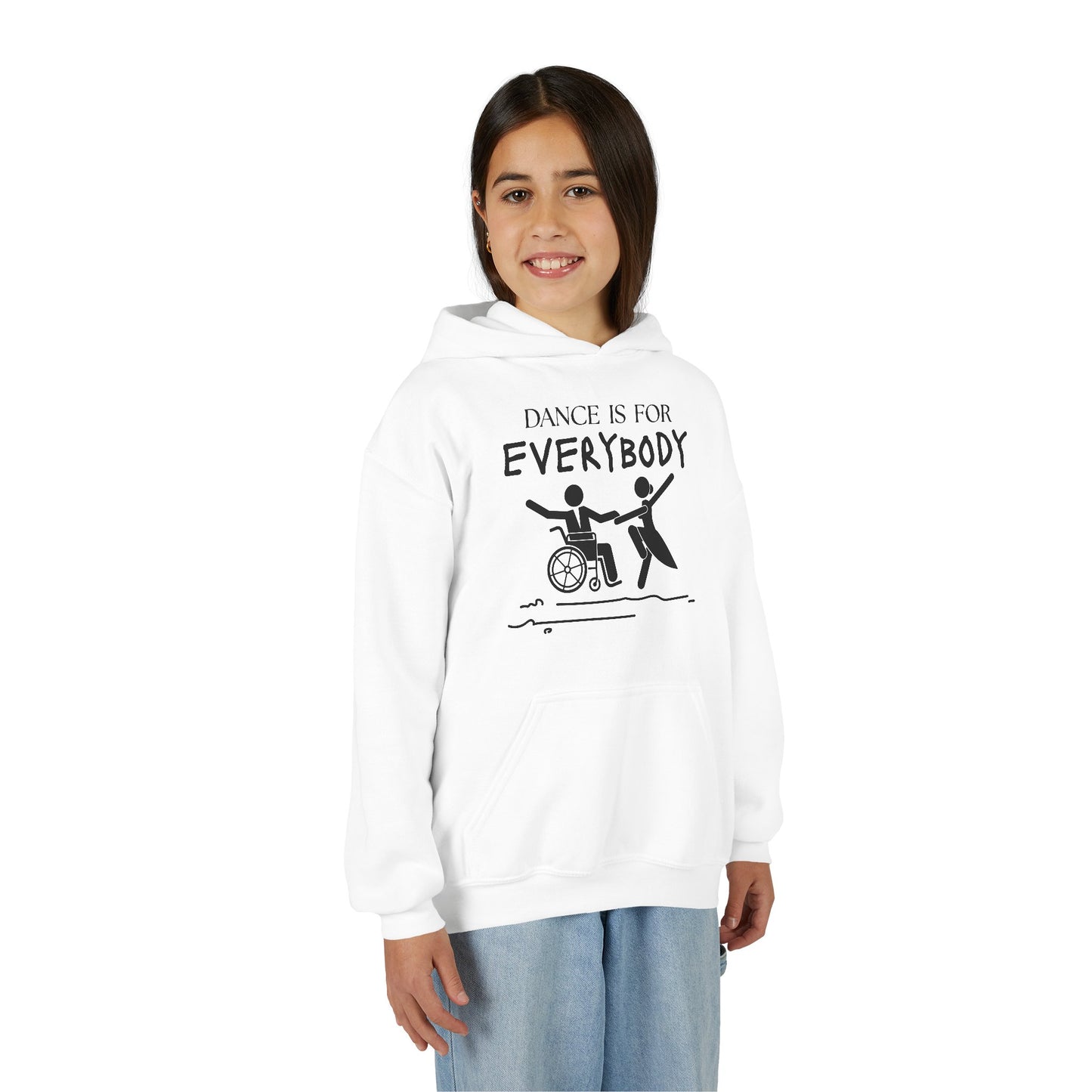 “Dance Is for Everybody” Unisex Youth Hoodie – Inclusive Dance Hoodie for Kids & Teens, Personalized with Name or Studio
